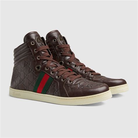 gucci high top brown